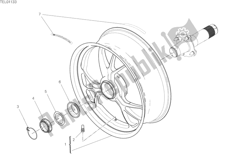 Todas las partes para Rueda Trasera de Ducati Superbike Panigale V4 R USA 998 2019